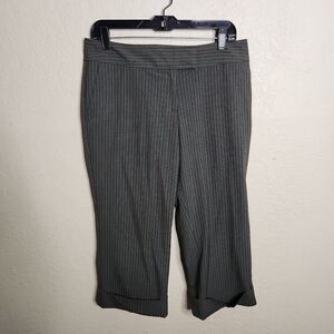 J. Jill Dress Capri Pants Women's 8 Gray Striped Stretch Classic  Business